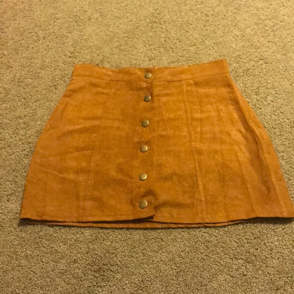 Tan mini skirt